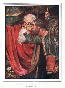 Evangelist points out the way to the wicket-gate by John Byam Liston Shaw